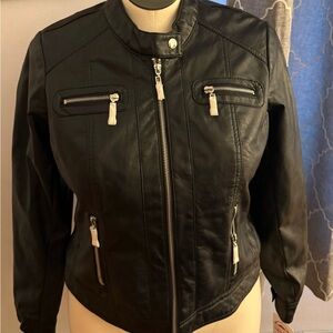 New women's xl vegan leather jacket